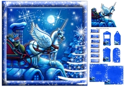Unicorn With Santas Sleigh Giving Rudolph A Rest