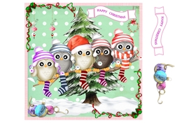 Owls Dressed Up For Christmas