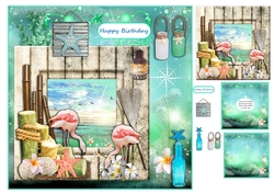 Flamingos and Sea