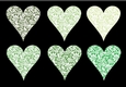 Lace Hearts Greens