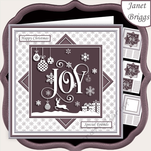 CHRISTMAS MONOTONE JOY 7.5 Quick Layer Card & Insert