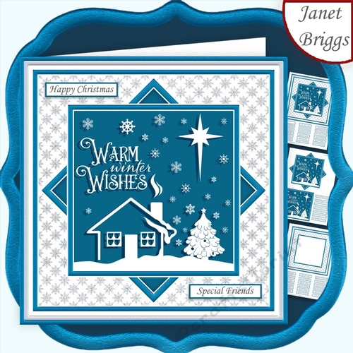 CHRISTMAS MONOTONE WINTER WISHES 7.5 Quick Layer Card & Insert
