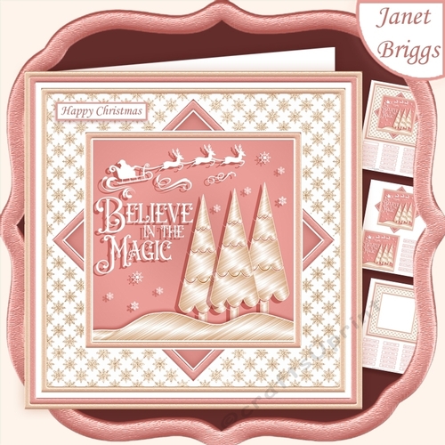 CHRISTMAS MONOTONE BELIEVE IN THE MAGIC 7.5 Quick Layer Card