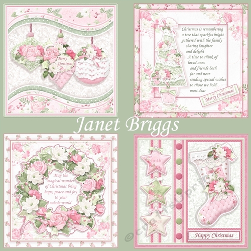 PASTEL CHRISTMAS FLORAL 7.5 Decoupage & Inserts BUMPER KIT