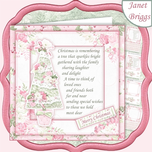 PASTEL CHRISTMAS TREE & VERSE 7.5 Decoupage & Insert Kit