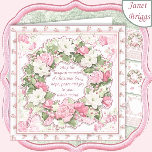 PASTEL CHRISTMAS WREATH 7.5 Decoupage & Insert Kit
