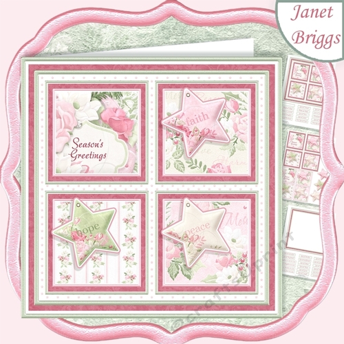CHRISTMAS FAITH HOPE PEACE SQUARES 7.5 Quick Layer Card & Insert