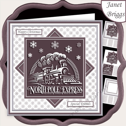 CHRISTMAS MONOTONE POLAR EXPRESS 7.5 Quick Layer Card & Insert