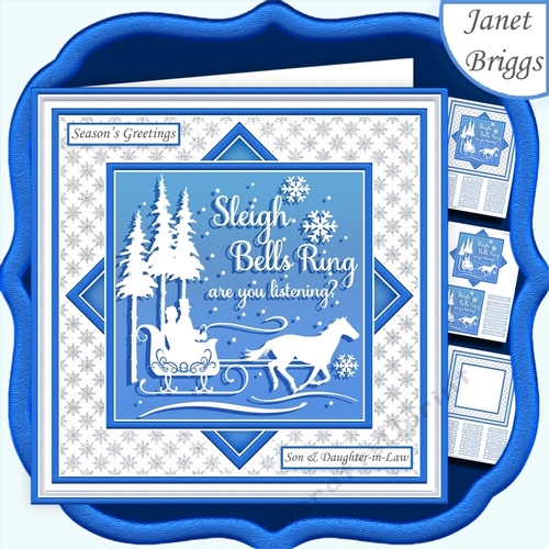 CHRISTMAS MONOTONE SLEIGH BELLS 7.5 Quick Layer Card & Insert