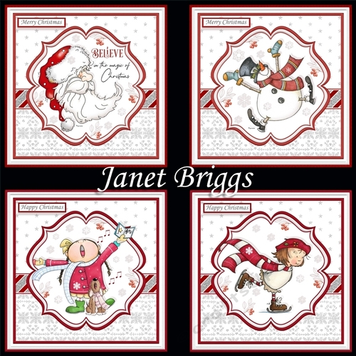 RED & WHITE CHRISTMAS 7.5 Decoupage & Inserts Bumper Kit