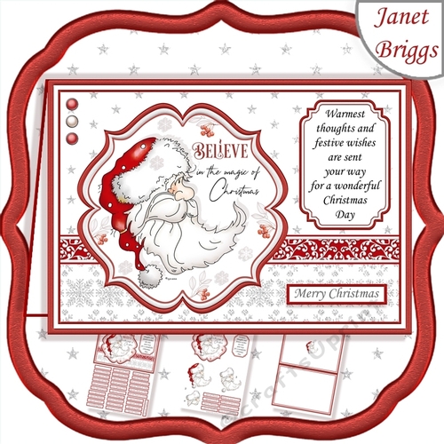 SANTA BELIEVE IN THE MAGIC A5 Christmas Decoupage & Insert Kit