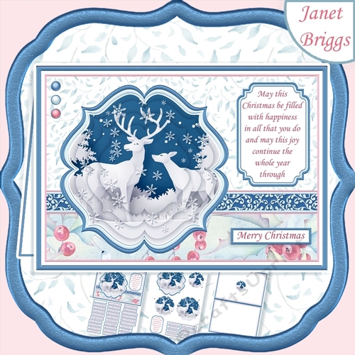 DEER IN WINTER FOREST A5 Christmas Pyramage & Insert Kit