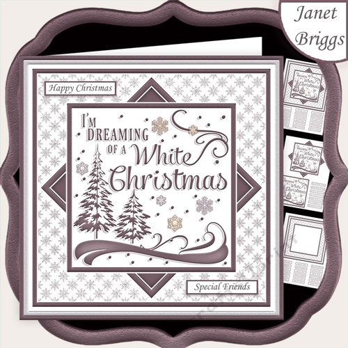 CHRISTMAS MONOTONE WHITE CHRISTMAS 7.5 Quick Layer Card & Insert