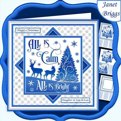 CHRISTMAS MONOTONE ALL IS CALM 7.5 Quick Layer Card & Insert