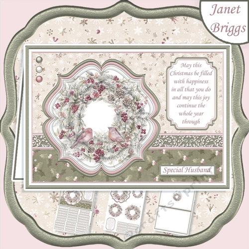 CHRISTMAS WREATH Muted Christmas A5 Pyramage & Insert Kit