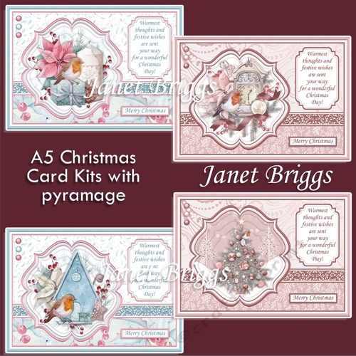 A5 ROBIN CHRISTMAS Cards Pyramage & Inserts Bumper Kit