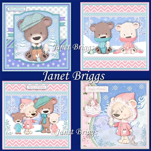 FAMILY OF BEARS 7.5 Christmas 7.5 Decoupage & Inserts Bumper Kit