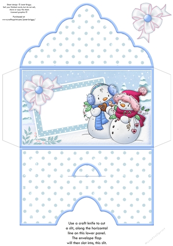 Christmas Money Wallet Gift Voucher Envelope MR & MRS SNOWMAN