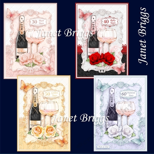 CHAMPAGNE CELEBRATIONS A5 Decoupage & Insert Bumper Kit 