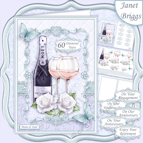 CHAMPAGNE CELEBRATIONS DIAMOND A5 Decoupage & Insert