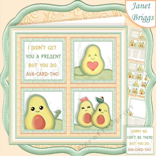HUMOROUS AVOCADO SQUARES 7.5 Quick Layer Card & Insert Kit