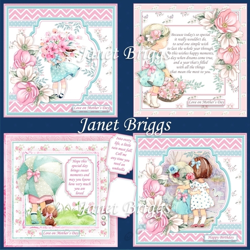 CUTE GIRLS & FLOWERS 7.5 Decoupage & Inserts Bumper Kit