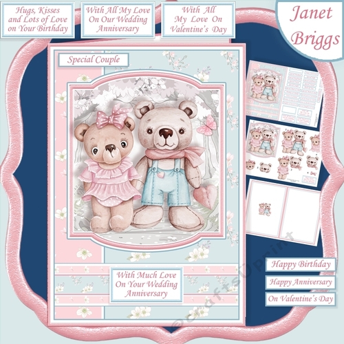 BEARY SPECIAL COUPLE A5 Decoupage Card Kit