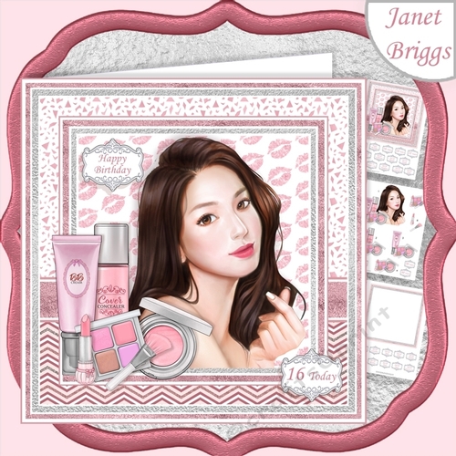 MAKEUP GIRL 7.5 Decoupage & Insert Card Kit