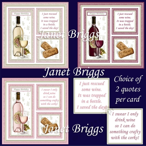WINE SAVE THE DAY or CRAFTY CORKS 7.5 Quick Layer Cards Bumper Kit