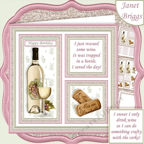 WHITE WINE SAVE THE DAY or CRAFTY CORKS 7.5 Squares Quick Layer Card Kit