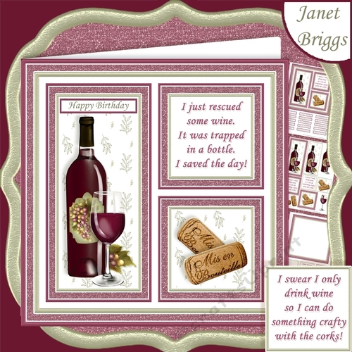 RED WINE SAVE THE DAY or CRAFTY CORKS 7.5 Squares Quick Layer Card Kit