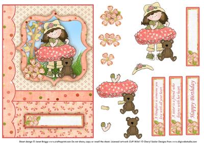 Chloey Loves Her Teddy Birthday Decoupage