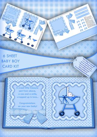 New Baby Boy Decoupage Card Kit