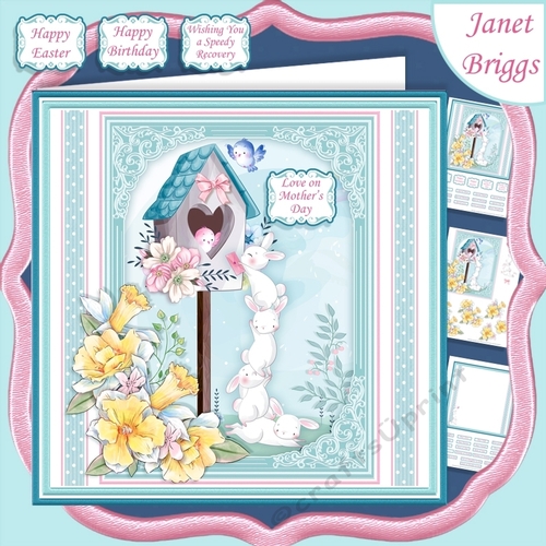 BUNNY DELIVERY 7.5 Decoupage & Insert Card Kit