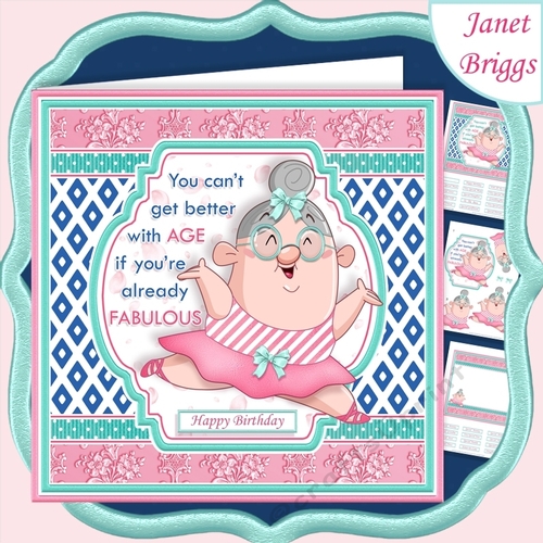 CANT GET BETTER WITH AGE 7.5 Humorous Decoupage Card Kit