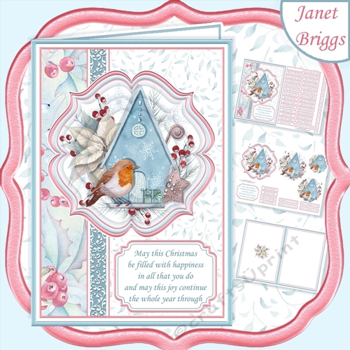 ROBIN & BIRDHOUSE Christmas A5 Portrait Pyramage & Insert Kit