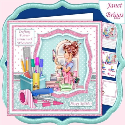 CRAFTING FOREVER HOUSEWORK WHENEVER Humorous 7.5 Decoupage Kit