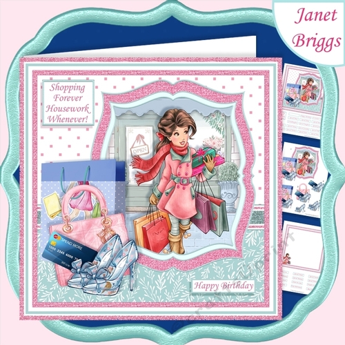 SHOPPING FOREVER HOUSEWORK WHENEVER Humorous 7.5 Decoupage Kit
