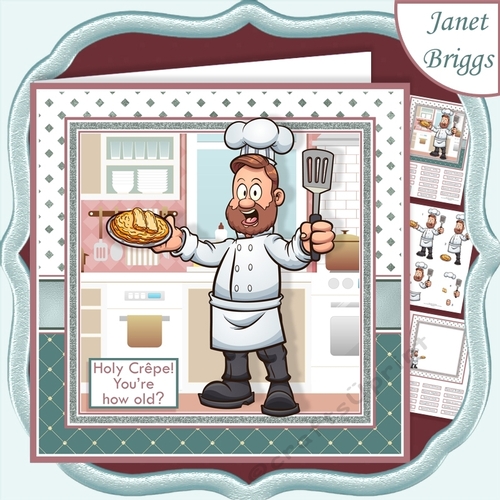 HOLY CRÊPE YOURE HOW OLD Humorous 7.5 Decoupage Card Kit