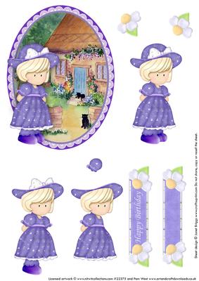 Country Girl Oval Easel Card Part 2