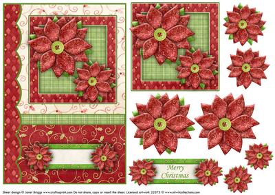 Simply Poinsettia Card Front and Decoupage