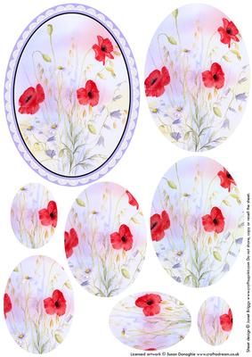 Meadow Poppies Easel Card and Pyramid Part 1
