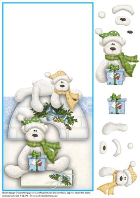 Polar Bear Fun Christmas Over the Edge Card and Decoupage