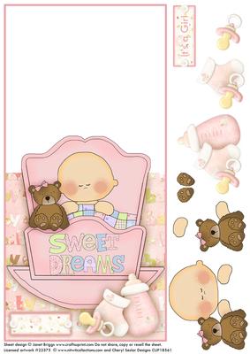 New Baby Girl Over the Edge Card and Decoupage