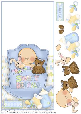 New Baby Boy Over the Edge Card and Decoupage