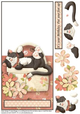 Put Your Feet Up Kitty Over the Edge Card