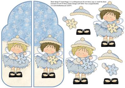 A5 Gatefold Pop Up Christmas Snow Fairies Part 2