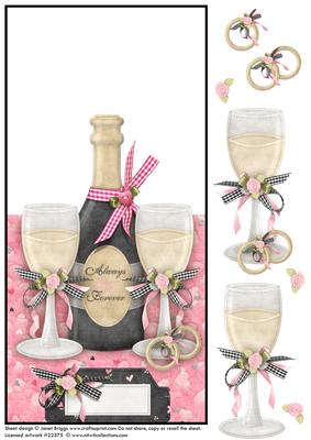 Wedding or Anniversary Champagne Over the Edge Card