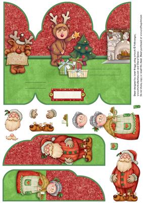 Claus Family Christmas Gate Fold Pop Up