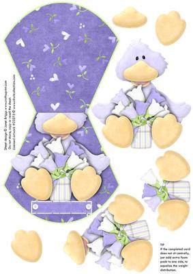 Lilac Ducky Over the Edge Wobble Card